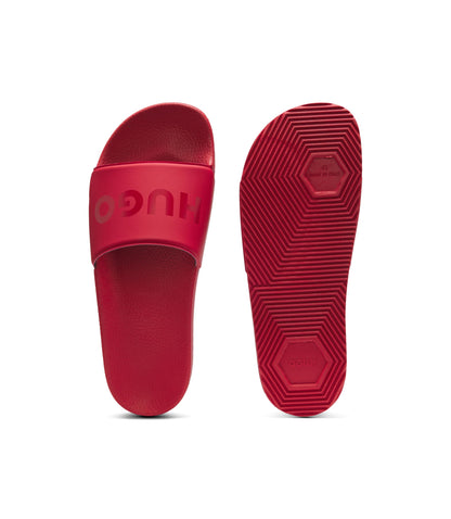 Hugo Italian Made Slides With Tonal Logo Red Red