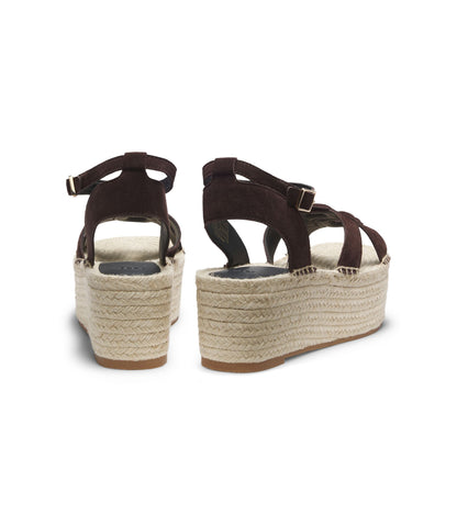 Boss Suede Espadrilles With Double B Monogram Dark Brown Womens Dark Brown