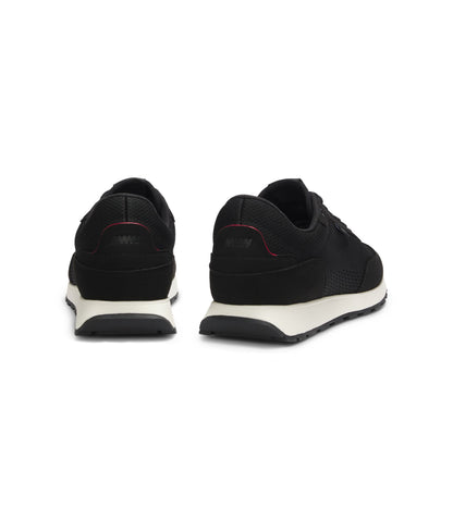 Hugo Knitted Upper Sneakers With Logo Flag Black Black