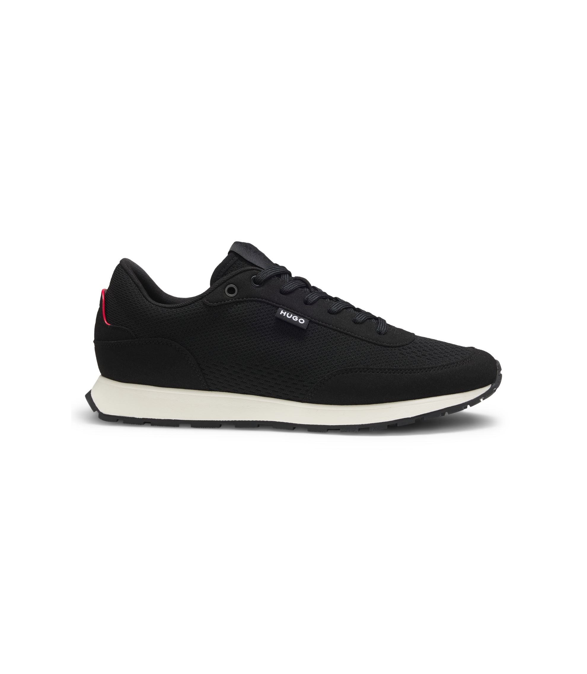 Hugo Knitted Upper Sneakers With Logo Flag Black Black