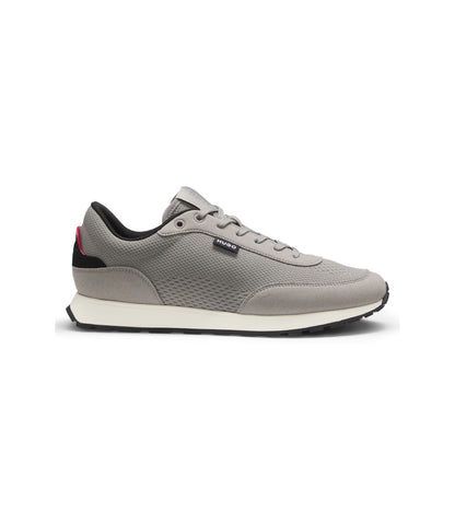 Hugo Knitted Upper Sneakers With Logo Flag Light Grey Light Grey