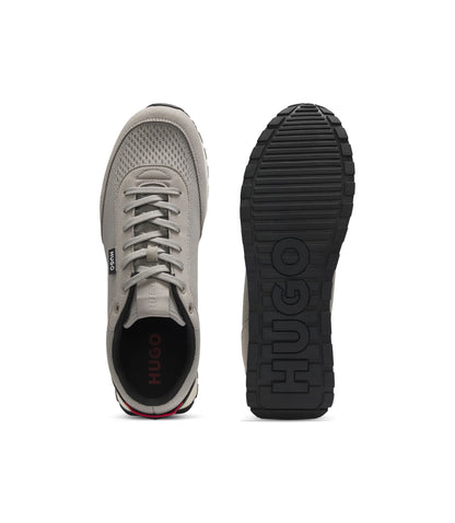 Hugo Knitted Upper Sneakers With Logo Flag Light Grey Light Grey