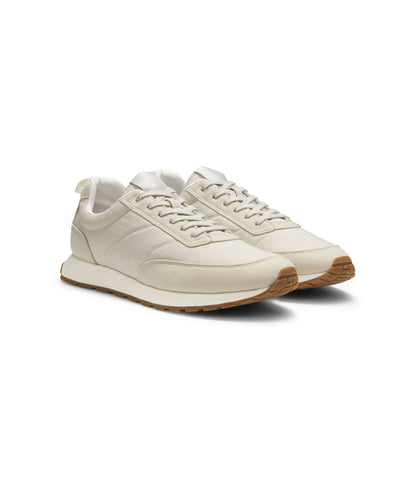 Hugo Running Inspired Trainers With Monogram Jacquard Uppers Light Beige Light Beige