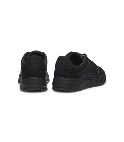 Hugo Lace Up Trainers With Monogram Detailing Black Black
