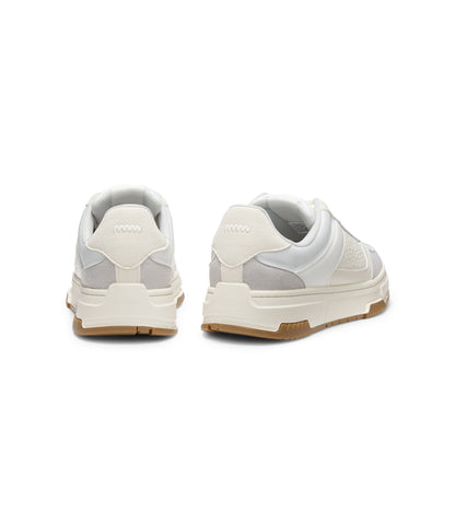 Hugo Lace Up Trainers With Monogram Detailing White White