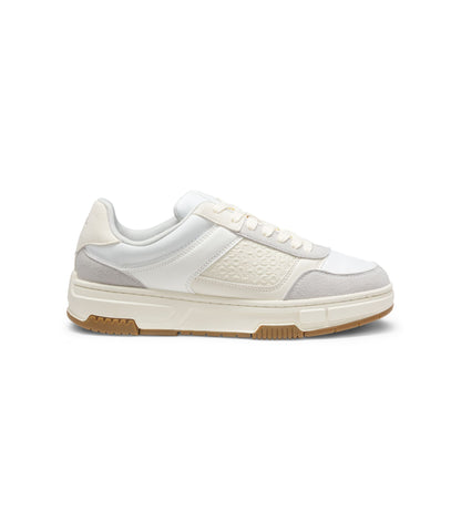Hugo Lace Up Trainers With Monogram Detailing White White