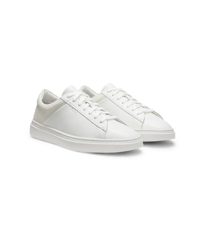 Boss Low Top Trainers With Woven And Grained Effects White White