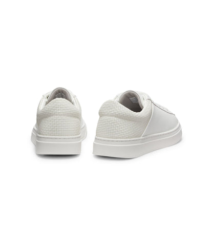 Boss Low Top Trainers With Woven And Grained Effects White White