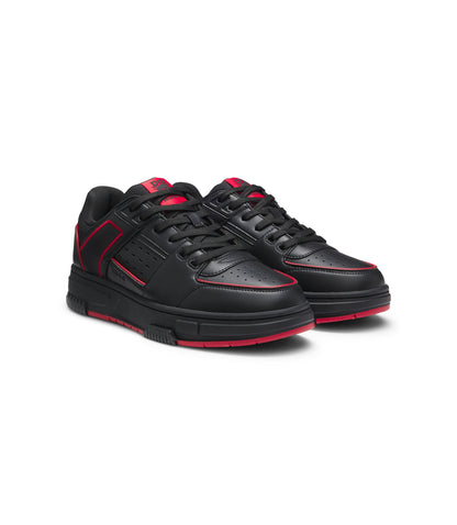 Hugo X Rb Bull Motif Sneakers With Faux Leather Black Black