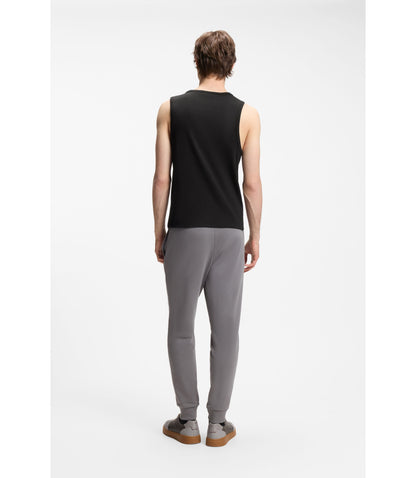 Hugo Contrast Logo Slim Fit Tank Top In Stretch Cotton Black