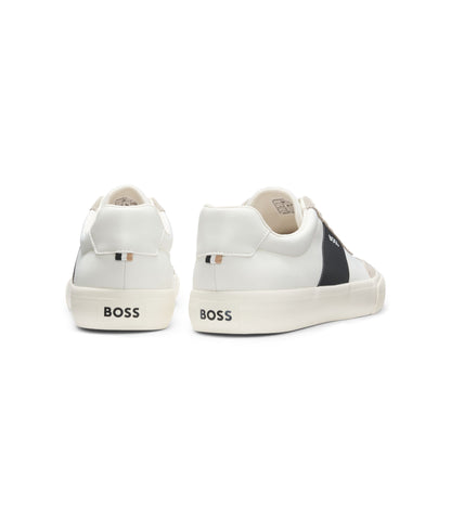 Boss Low Top Trainers With Suede Trims Light Beige Light Beige