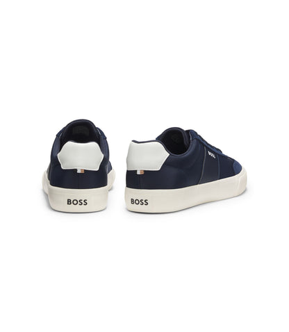Boss Low Top Trainers With Suede Trims Dark Blue Dark Blue