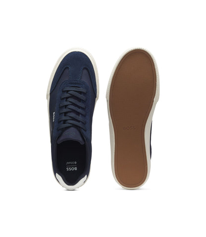 Boss Low Top Trainers With Suede Trims Dark Blue Dark Blue