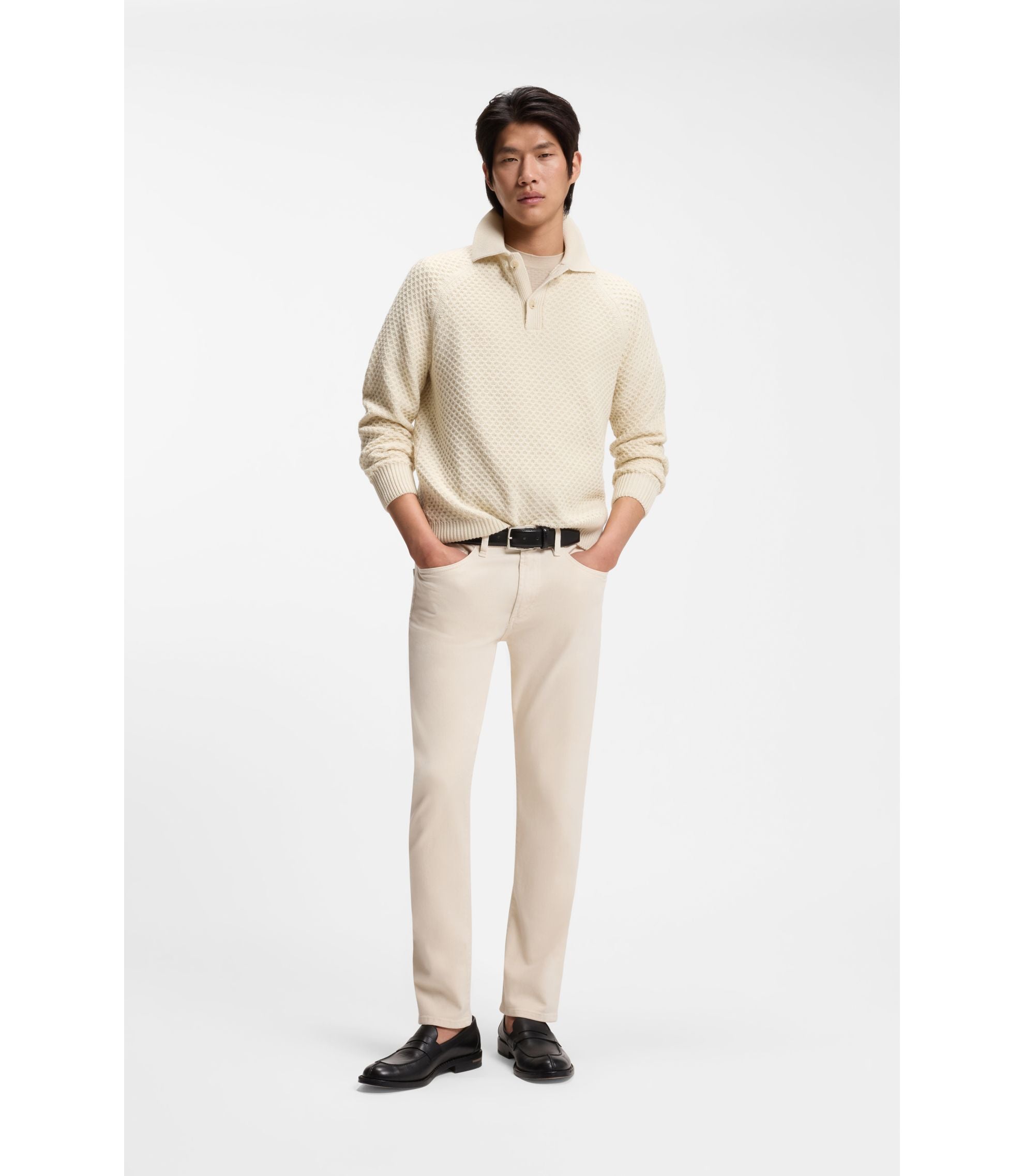 Boss Slim Fit Jeans In Comfort Stretch Denim White