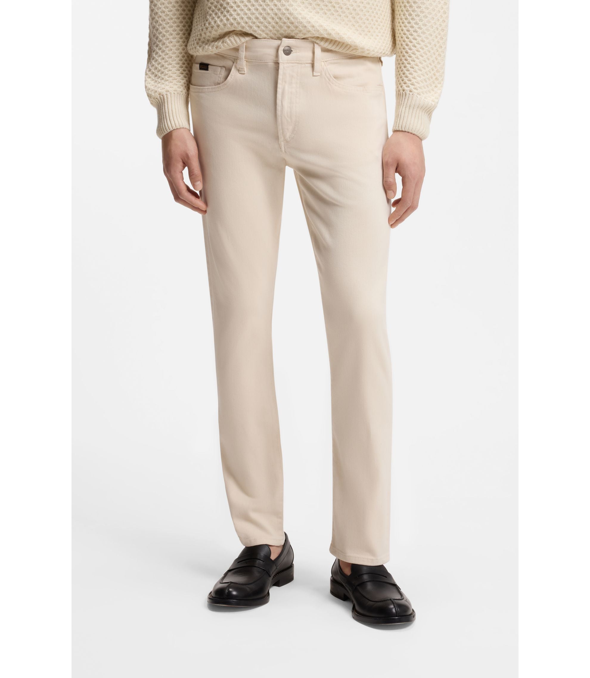 Boss Slim Fit Jeans In Comfort Stretch Denim White