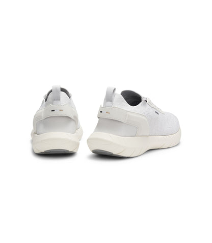 Boss Motion Sneakers With Knitted Uppers And Leather Trims White White