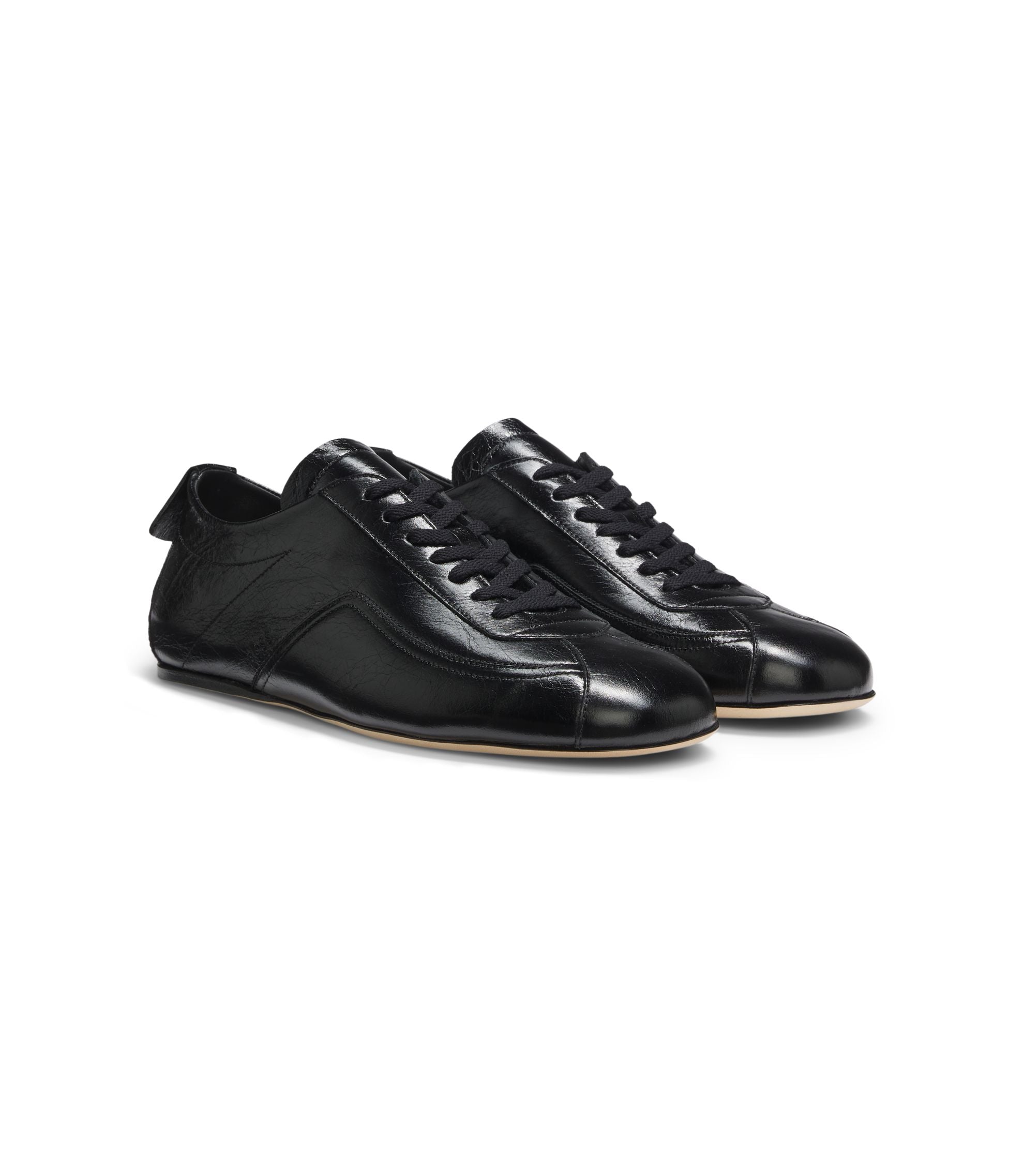 Boss Leather Loafers With Debossed Logo Detail Black Womens Black