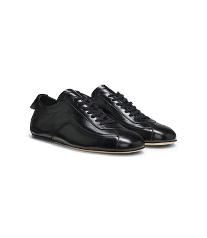 Boss Leather Loafers With Debossed Logo Detail Black Womens Black