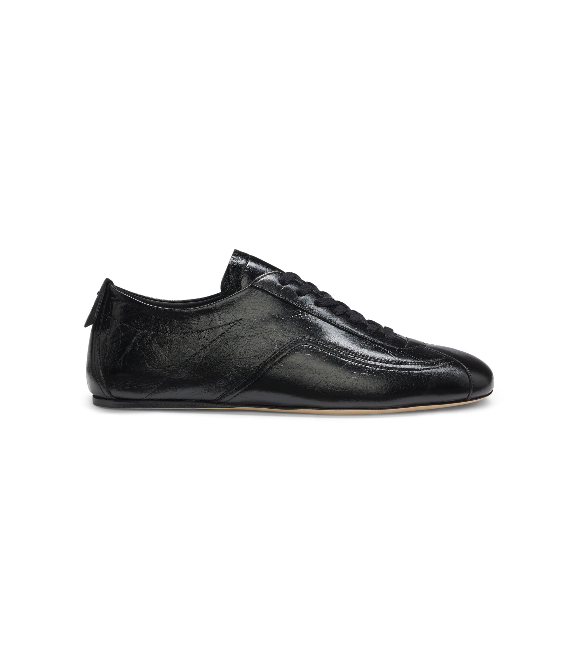 Boss Leather Loafers With Debossed Logo Detail Black Womens Black