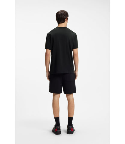 Hugo Rose Artwork T Shirt In Cotton Jersey Black
