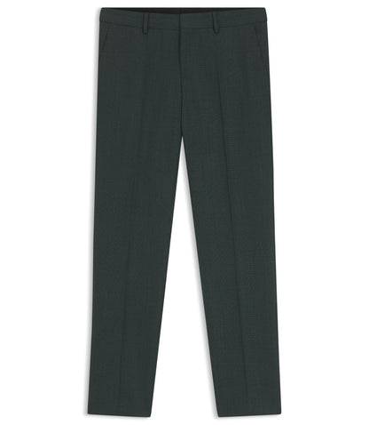 Boss Patterned Slim Fit Trousers In Stretch Wool Light Green