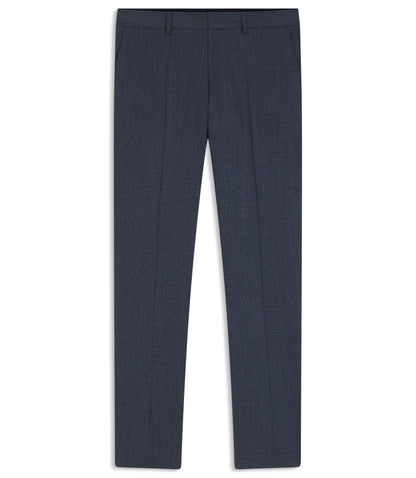 Boss Patterned Slim Fit Trousers In Stretch Wool Light Blue