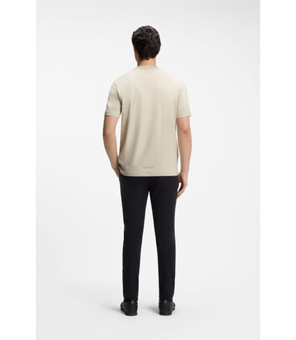 Boss Relaxed Fit T Shirt In A Stretch Cotton Blend Light Beige