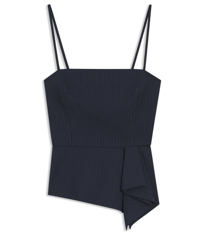 Hugo Pinstripe Top With Peplum Hem Patterned Women's