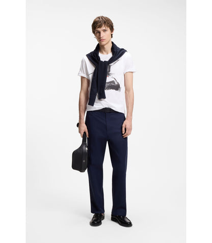 Hugo Cotton Jersey T Shirt With Animal Artwork White