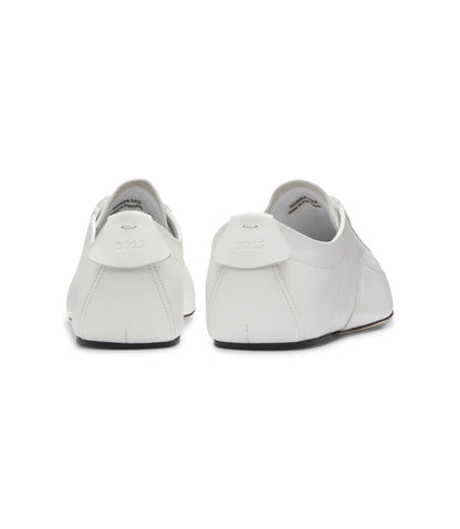 Boss Nappa Leather Trainers With Debossed Logo White White