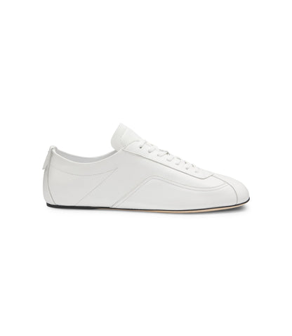 Boss Nappa Leather Trainers With Debossed Logo White White