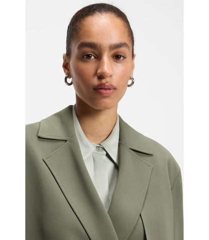Boss Relaxed Fit Jacket In Japanese Crepe Dark Green Women's