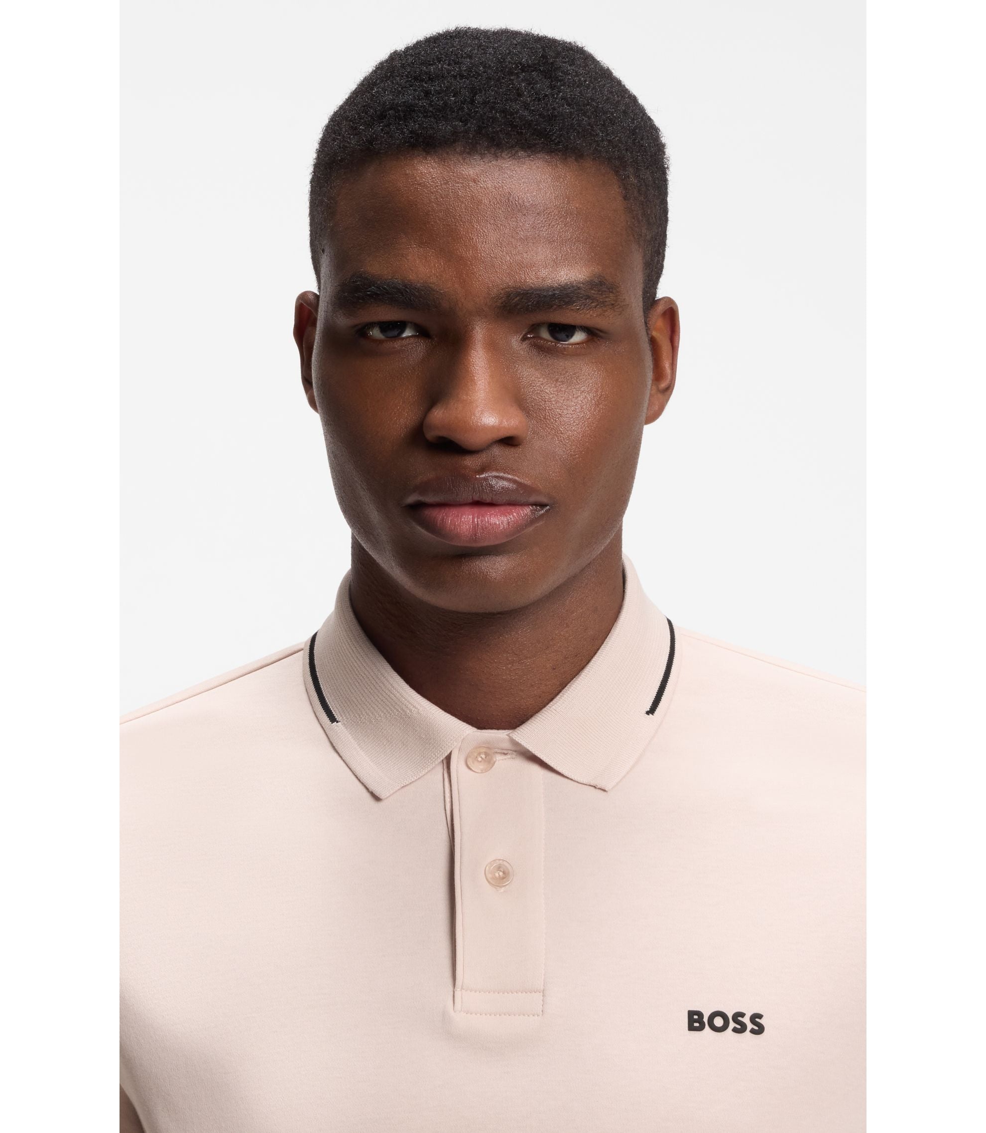 Boss Slim Fit Cotton Polo Shirt Light Orange