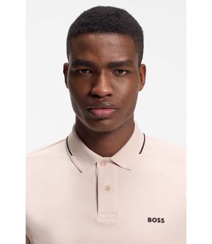 Boss Slim Fit Cotton Polo Shirt Light Orange