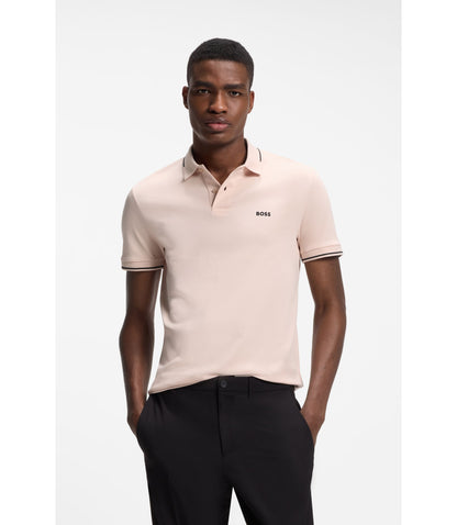 Boss Slim Fit Cotton Polo Shirt Light Orange