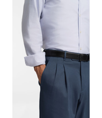 Boss Tapered Fit Trousers In Stretch Cotton Twill Light Blue