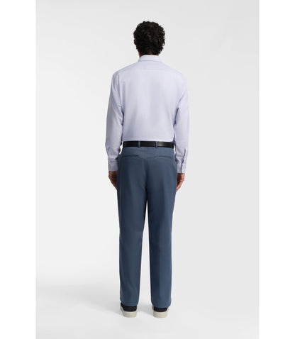 Boss Tapered Fit Trousers In Stretch Cotton Twill Light Blue