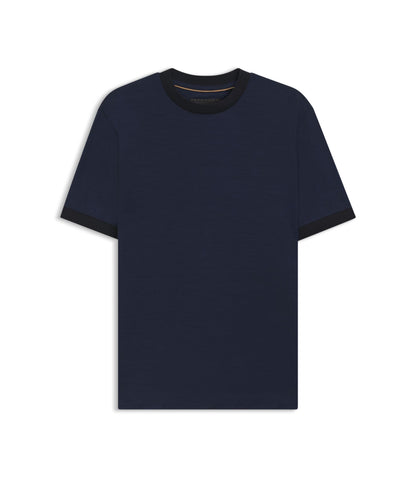 Boss Luxe Travel Wool T Shirt With Fk Collar Light Blue