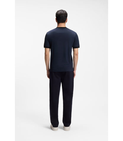 Boss Luxe Travel Wool T Shirt With Fk Collar Light Blue