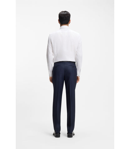 Boss Wrinkle Resistant Slim Fit Shirt In Italian Made Cotton White