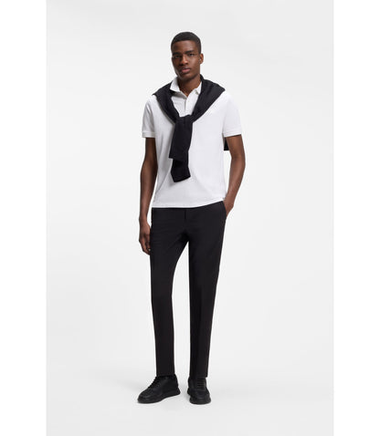 Boss Paddy Polo Shirt With Structured Logo Patch White