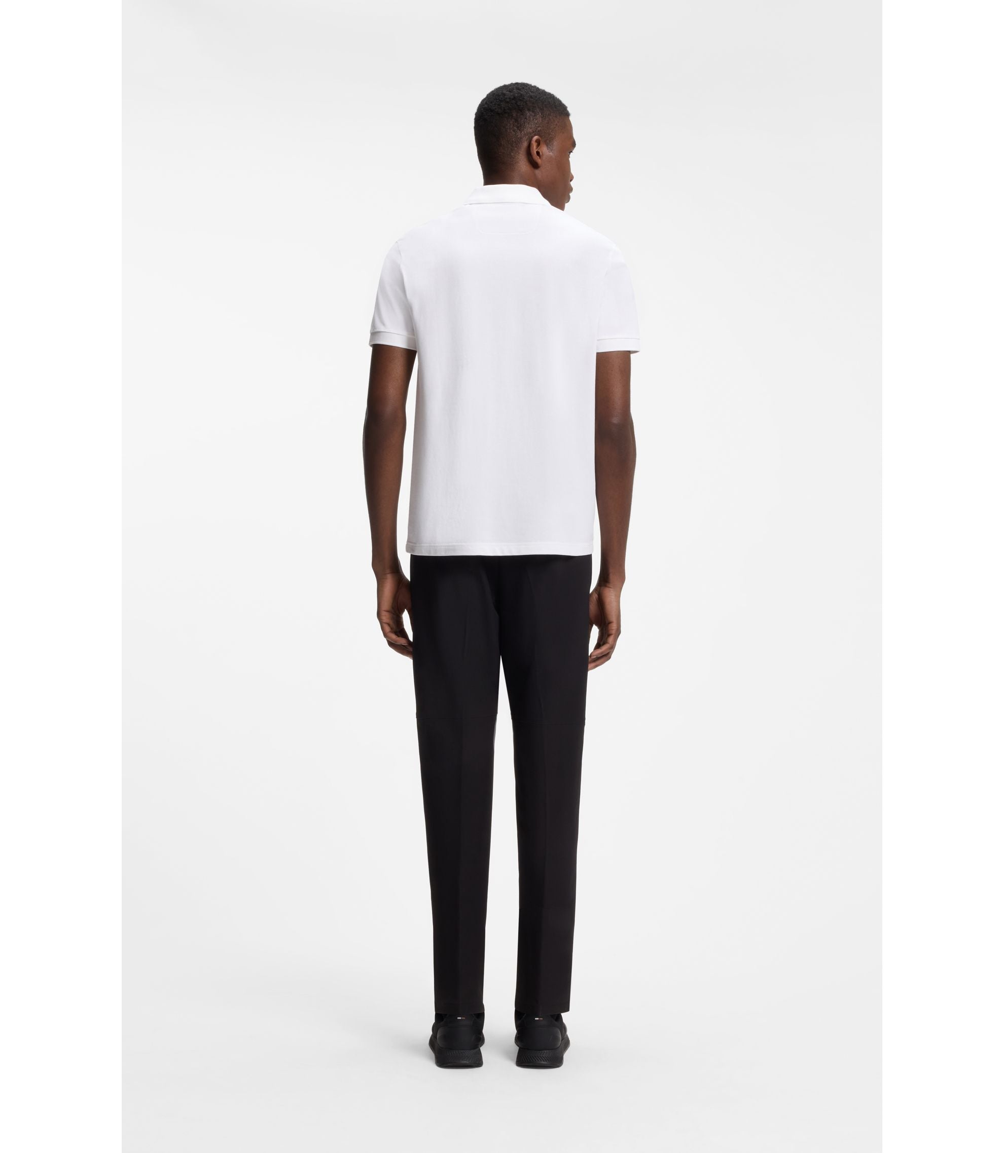 Boss Paddy Polo Shirt With Structured Logo Patch White
