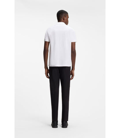 Boss Paddy Polo Shirt With Structured Logo Patch White