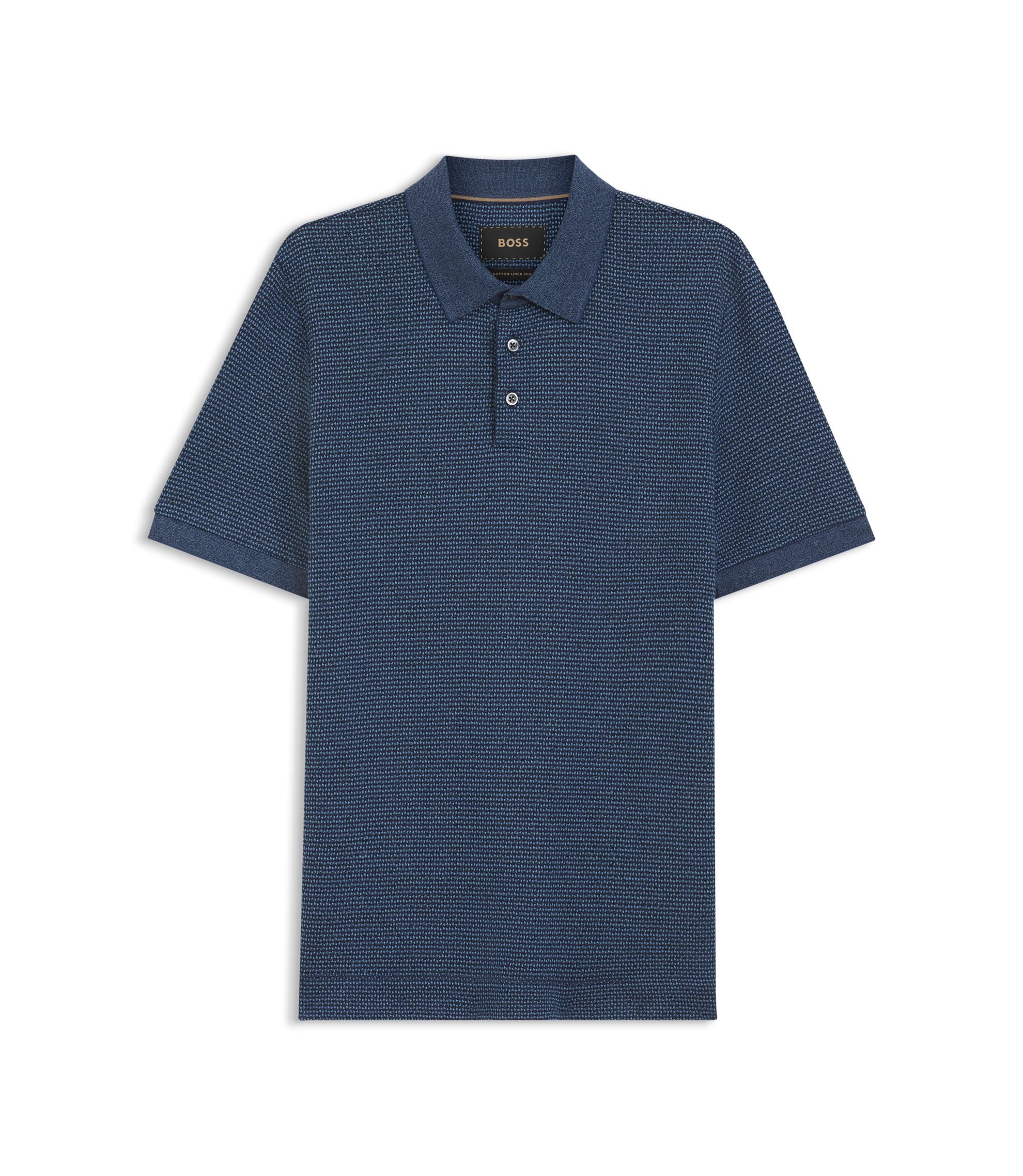 Boss Regular Fit Polo Shirt With Micro Moulin Finish Light Blue