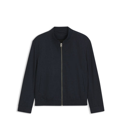 Hugo Slim Fit Jacket In Micro Printed Stretch Fabric Dark Blue