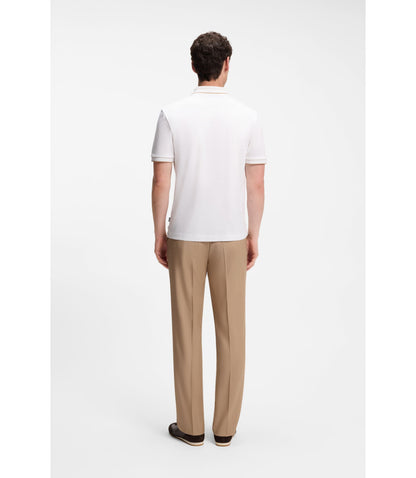 Boss Slim Fit Polo Shirt In Mercerized Cotton White