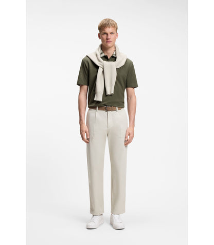 Boss Relaxed Fit Polo With Jacquard Collar Green