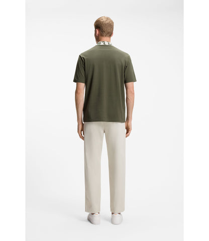 Boss Relaxed Fit Polo With Jacquard Collar Green
