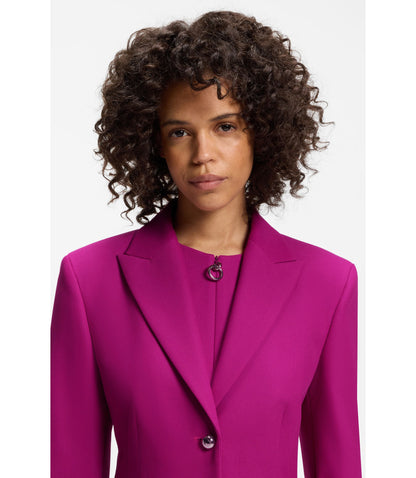 Hugo Regular Fit Blazer With Metal Buttons Dark Pink Women's
