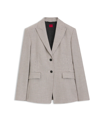 Hugo Regular Fit Blazer With Micro Check Patterned Women's